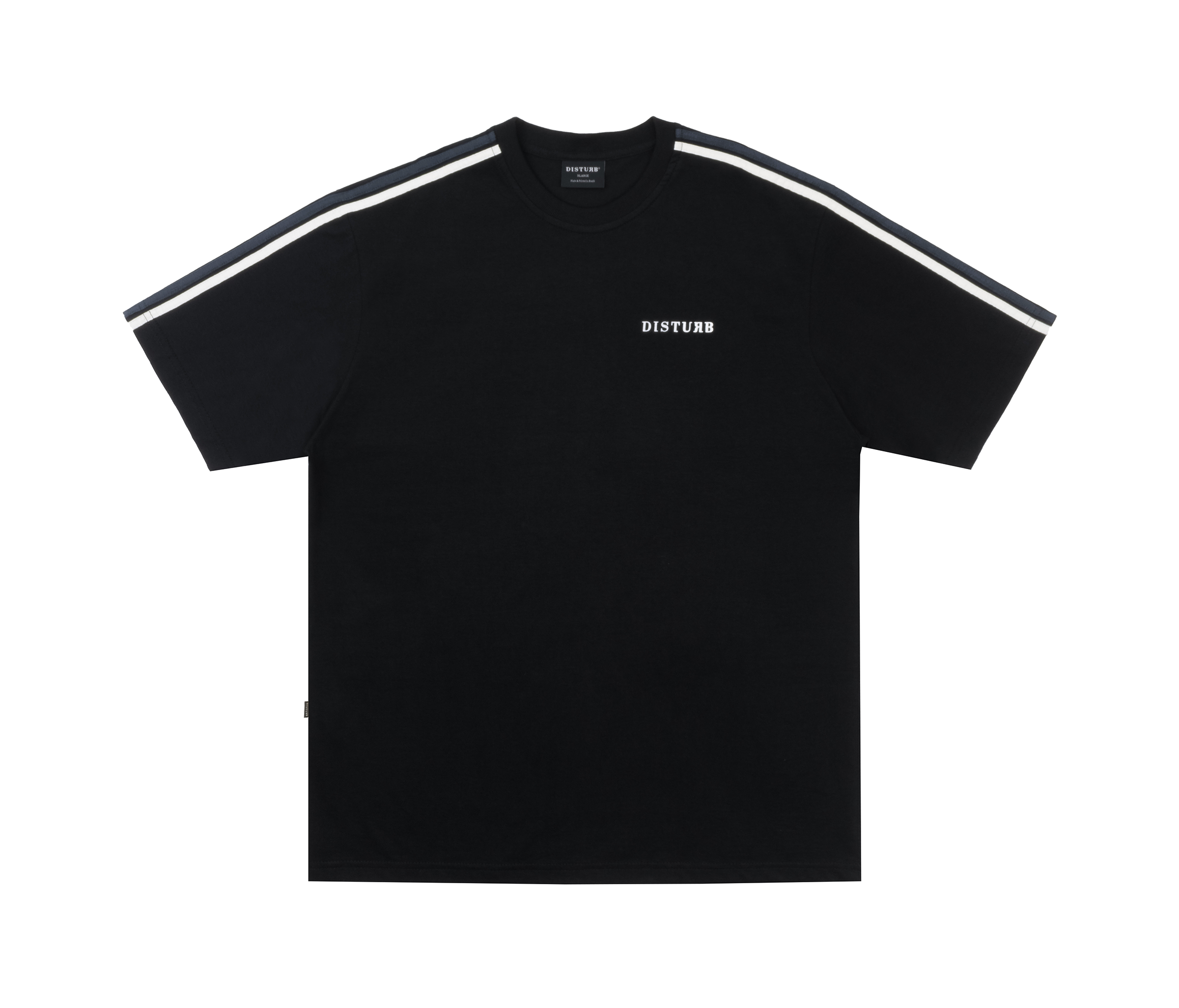 DISTURB - Camiseta Stripe Logo In Black